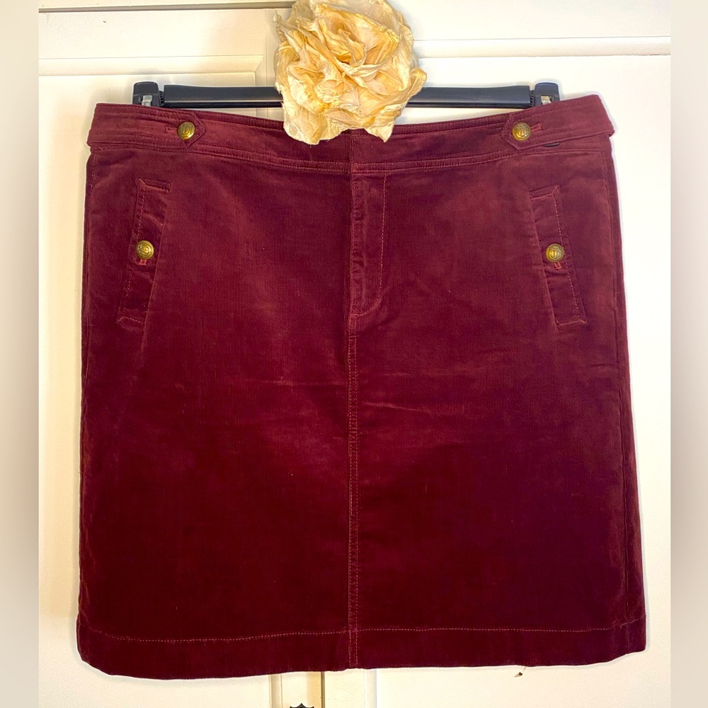 Talbots Burgundy Skirt with Button Accents